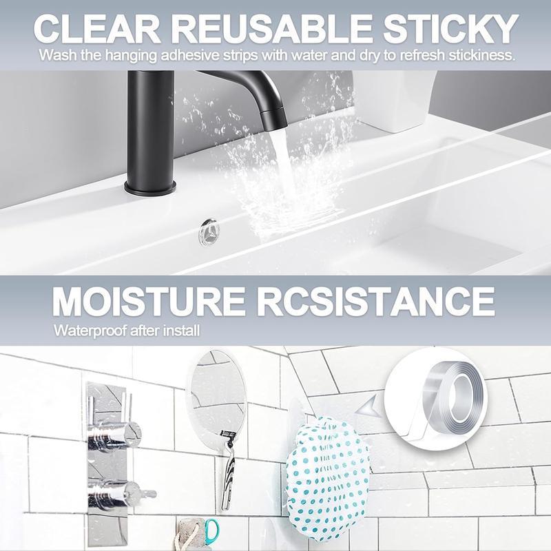 Nano Double-Sided Tape Heavy Duty 9.8FT Removable Clear Tape for Walls Carpets Rugs & DIY Strong Washable No Residue