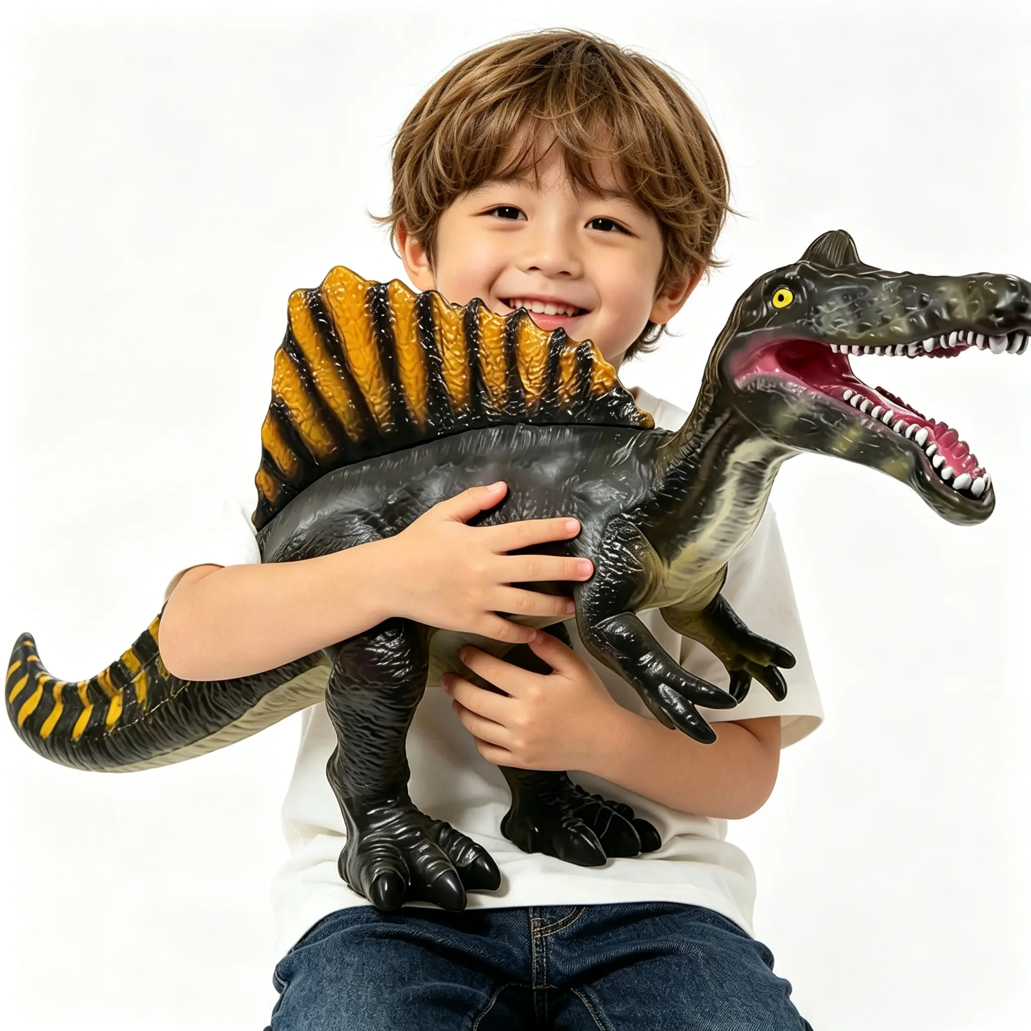 Thickened Pneumatic Inflatable Dinosaur Toy - 27.5in Large Scratch-Resistant Realistic Soft Spinosaurus Figure, Blow Up Play & Learning Toy for Dinosaur Lovers Kids 3-5, Toddler Party Favors Birthday Gifts