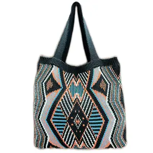 2026 Lazy Style Knitted Woven Bag Large Capacity Shoulder Bag Forest Style Seaside Vacation Handbag