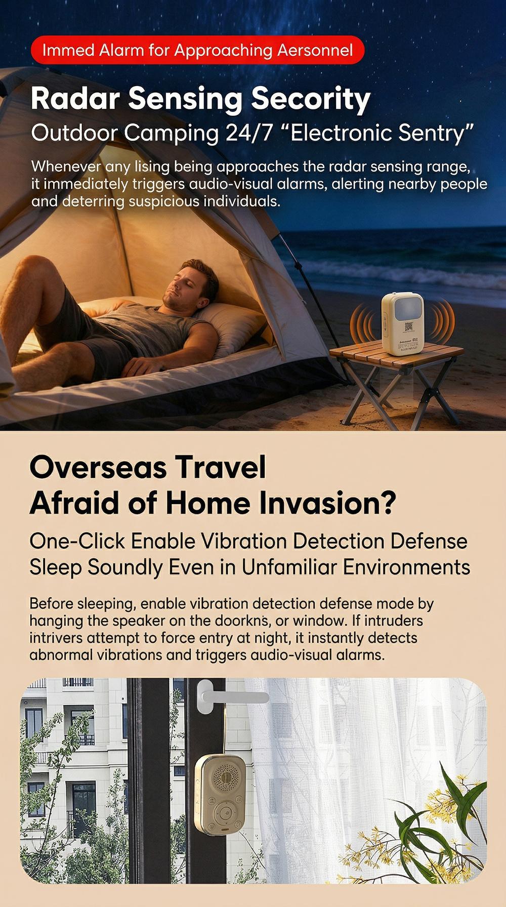 HYUNDAI VA18 8-in-1 Smart AI Translator Speaker, Support Translation, SOS Emergency Assistance, Global Intercom, Anti-Lost Alert, AI Assistant, Radar Detection & Vibration Alert, Portable Audio Device for Travel, Compatible with Android & iOS