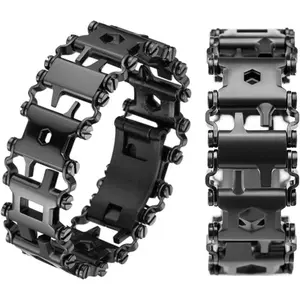 Multitool Bracelet Tools Bracelet, 29 in 1 Tools Stainless Steel Multifunctional Bracelet, Travel Friendly, Multitool  Bracelet Suitable for Sailing Travel Camping Hiking - Black
