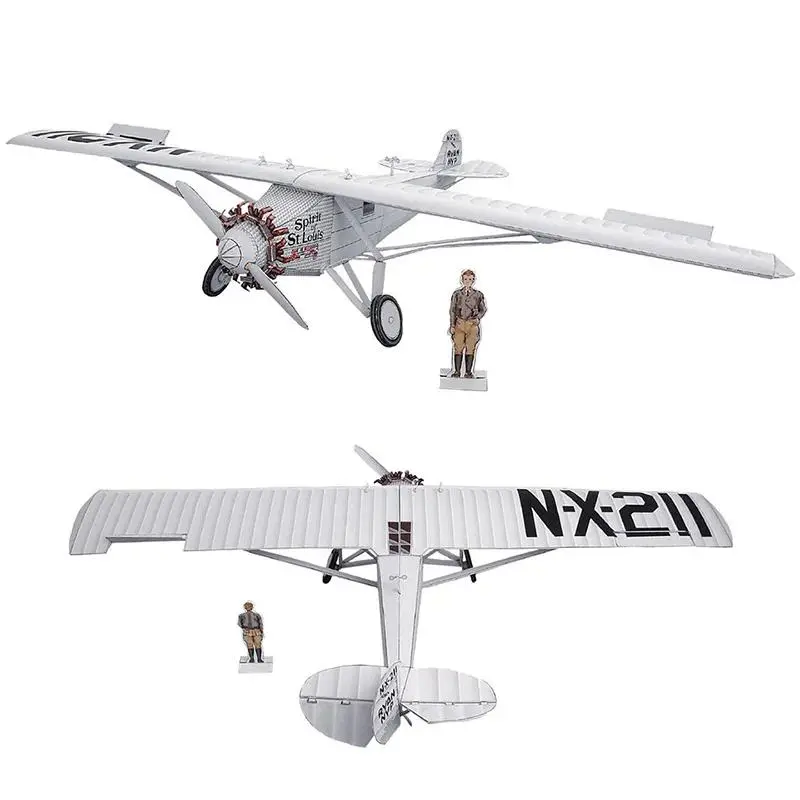 Spirit of St. Louis N-X-211 Aircraft Folding Handmade 3D Paper