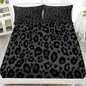Tiger Print Bedding Set, Includes 1 Fitted Sheet and 2 Pillowcases, Polyester Material, Digital Printing, All-Season Use, Home Textiles, Complete Bedding Set