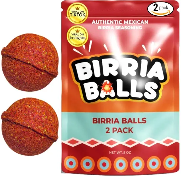 Authentic All-Natural Rich Flavor Birria Spice Sauce Beef Balls Value-Pack Seasoning Mix - For US Tacos, Quesabirrias, Slow Cookers