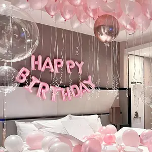 Balloon Garland Arch Kit, Birthday Party Balloon Set, Latex Balloon, Pink Balloon Decorations Kit for Birthday Party Wedding Decor, Letter Balloons, First Birthday, Happy Birthday