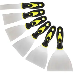 6Pcs Putty Knife, Spackle Knife, Premium Stainless Steel Paint Scraper, Scraper Tool, Perfect For Repairing Drywall, Removing Wallpaper, Mud, Plaster Scraping, Spackle Knife Set (1" 2" 2.5" 3" 4" 5"）