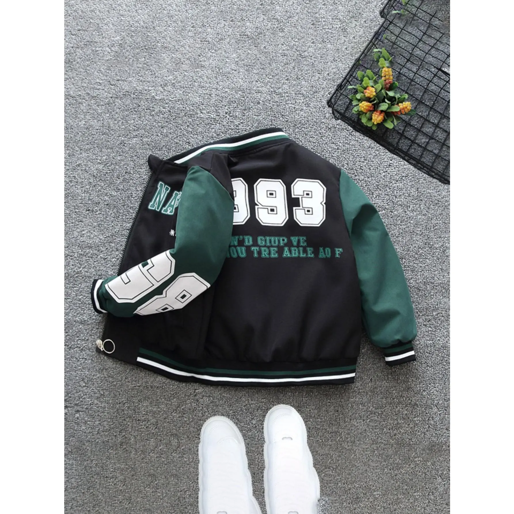 2025 Boys' Polyester Long Sleeve Collared Neck Zip Spring Coat - Casual Spring-Autumn Outerwear for 9-10y Older Kids, Casual Jacket