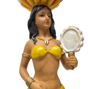 Orisha Oshun Statue with Offering Bowl – 12” Spiritual Altar Piece for Love & Abundance