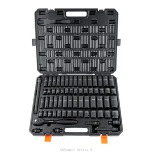 Drive Impact Socket Set, Various specifications, Cr-V Alloy Steel for Auto Repair, Rugged Construction, Easy-to-Read Size Markings, Storage CaseABSummit Active