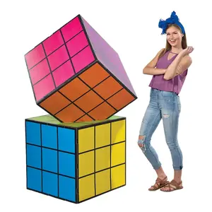 27 1/2" x 6 Ft. 3D Stacked Magic Cube Puzzles Cardboard Stand-Up