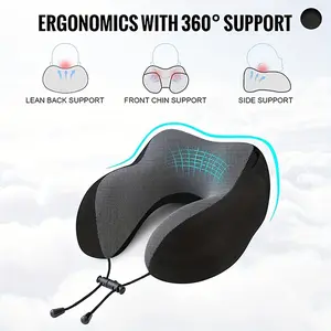 Memory Foam Neck Pillow for Airplane Travel, Soft Support for Car Train Home Use, Essential Travel Must-Have Item, Ergonomic Memory Foam, Travel Neck Cushion