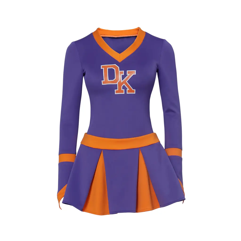 Women's Fitted Slim Woven Jennifer Check Purple School Cheerleading Costume - Megan Fox Inspired, Polyester Clothes, Christmas Halloween Outfit, Fourth Wing Witchy Gamis, Hand Wash Only, All Seasons, Basic