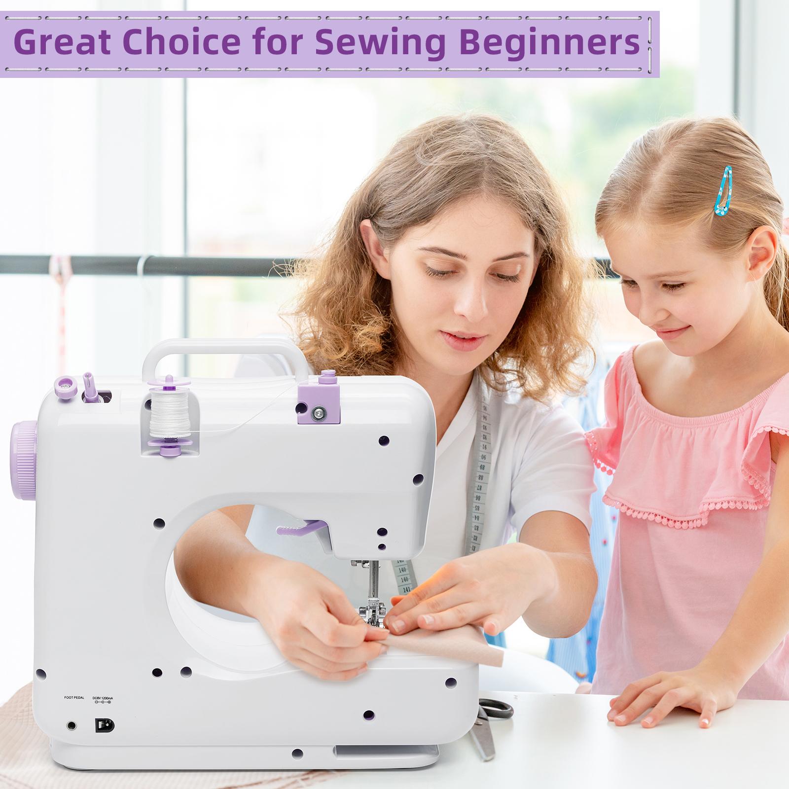 Portable Electric Sewing Machine，40 Piece Handheld Machines Kit，12 Stitch Patterns Mini Sewing Machine for Beginners Kids,Household Multifunctional Crafting Mending Machine