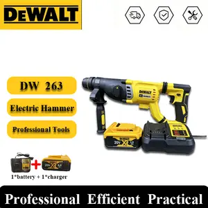 DEWALT DW263 20V Brushless Cordless Rotary Hammer Kit with 1 Battery and 1 Charger - High Impact Energy for Concrete, Brick and Stone Drilling, Ideal for Heavy Duty Construction and Demolition Tasks