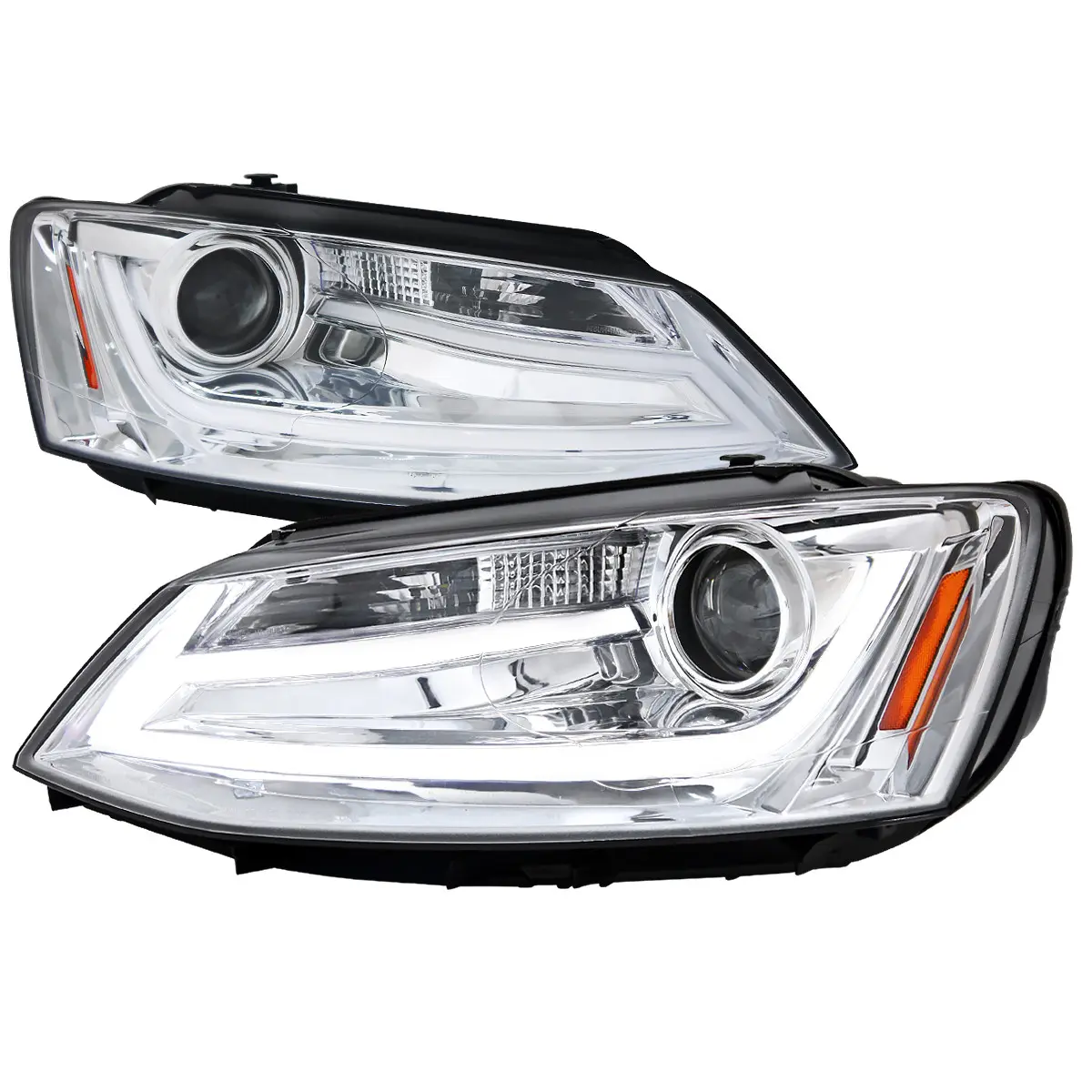 2011-2018 Volkswagen Jetta MK6 LED Bar Projector Headlights (Chrome Housing/Clear Lens) 2011-2018 Volkswagen Jetta MK6 LED Bar Projector Headlights (Chrome Housing/Clear Lens)