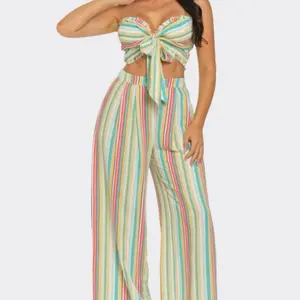 Karina stripe Pants Set