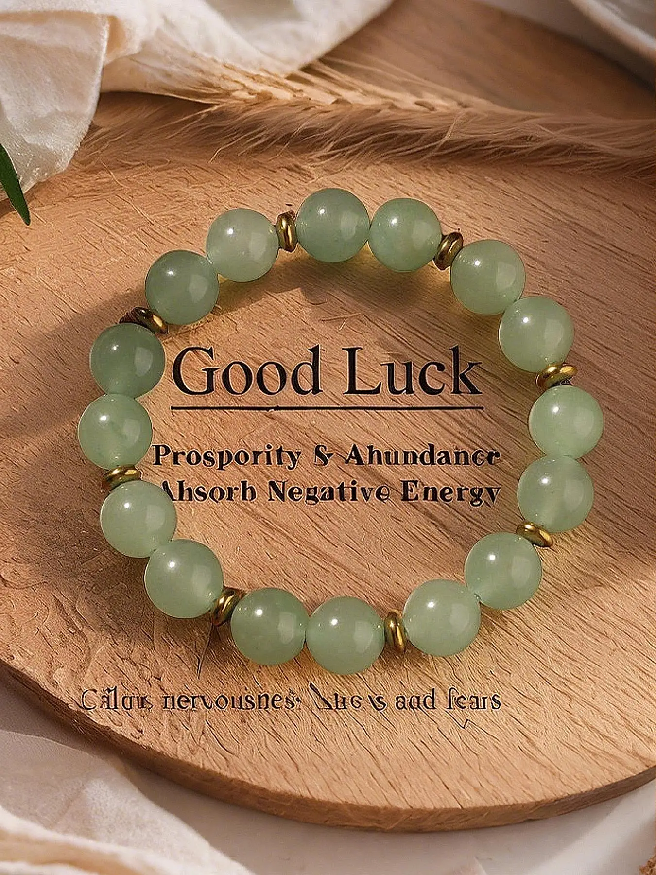 Natural Green Aventurine Stone Beaded Bracelet, Good Luck Stone Bracelet, Spiritual Jewelry to Absorb Negative Energy, Unisex Chakra Balance Gift