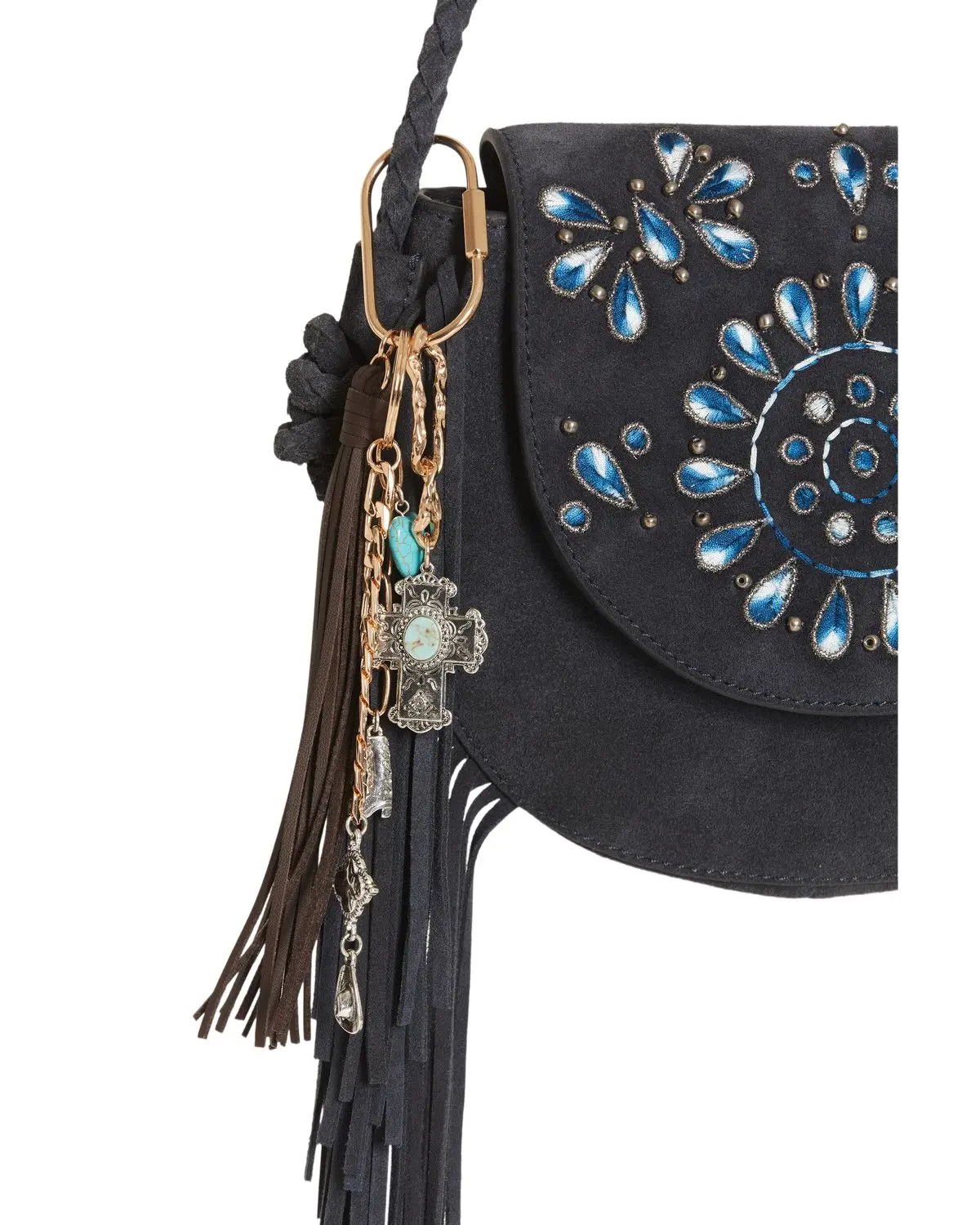 Shyanne Women's Mix Metal Fringe Tassel Bag Charm - Aa341