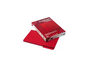 Smead 22538 Recycled Folder, One Inch Expansion, 1/3 Top Tab, Legal, Bright Red, 25/Box