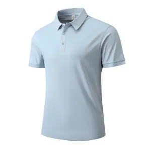 Men's Summer Ice Silk Collared Short Sleeve Polo Shirt with Simple Button Design Comfortable Breathable Quick Dry Sweat Absorption Stylish Versatile for Gym Office Golf Casual Wear