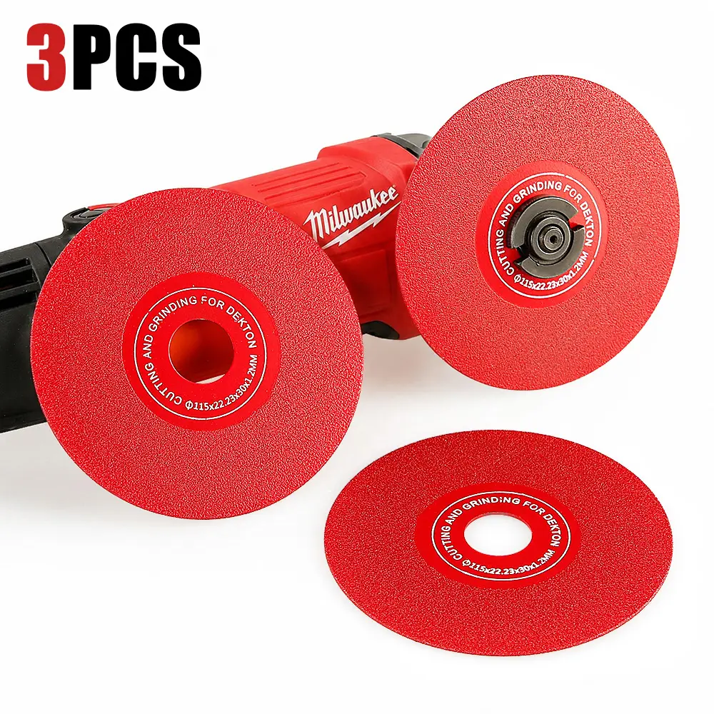 LOZLIN 3PCS 4.5" Diamond Grinding & Cutting Discs – Tile, Porcelain, Granite, Marble & TIG Tungsten Electrode Sharpening – Cut, Grind & Chamfer