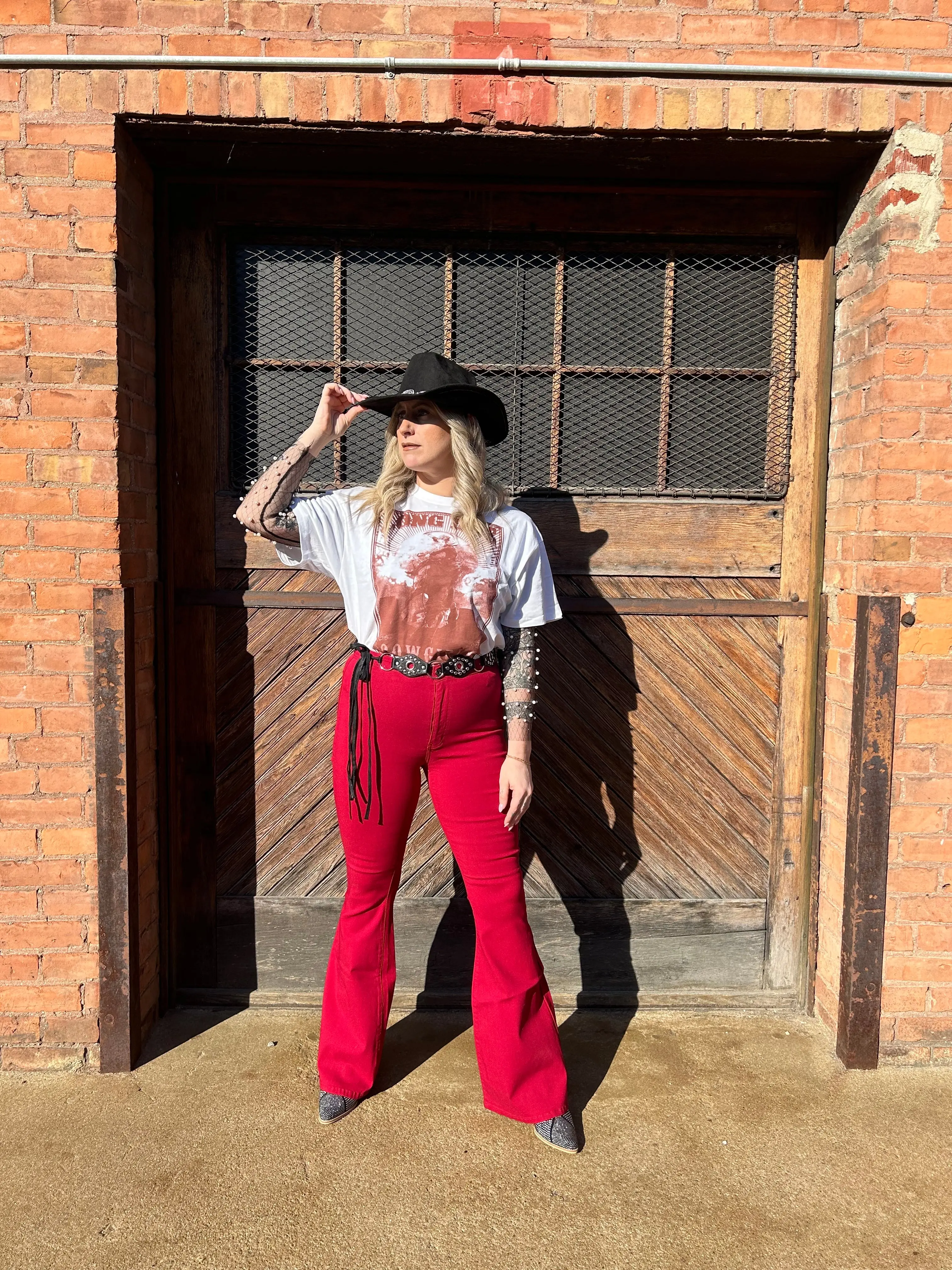 Burgundy Fiona Flares