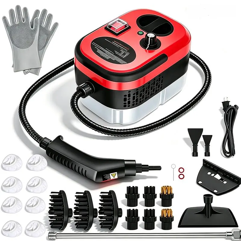 Steam Cleaner, 6 Steam Levels, 15 Pieces Accessories, 2500W High- Temperature Steam Cleaner for Home, Handheld Steamer for cleaning Grout,Tile,Kitchen,Bathroom,Car