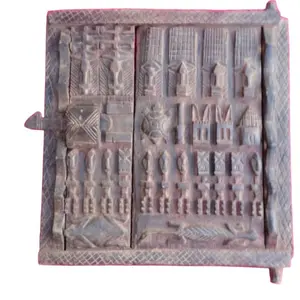 Antique Dogon Door - Handcrafted Wooden Craftsmanship with Intricate Carvings