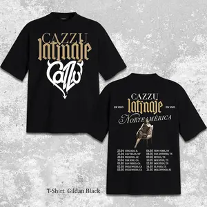 Cazzu Latinaje Tour Shirt 2026 Vintage Graphic Tee, Cazzu Merch Norteamérica Tour Dates, Latin Trap Y2K Streetwear Unisex Black T Shirt, Concert Outfit, Fan Gift, Washed Style Graphic Tee Cazzu, Gift For Fans Of Queen Of Argentine Trap, Gift Tour 2026