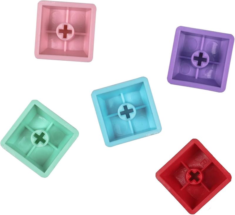 OEM Profile Blank Keycaps PBT Rainbow Mixed Colors 1U R4 Keycap for MX Switches Mechanical Keyboard (Mixed Colors, 20Pcs) Elacgap
