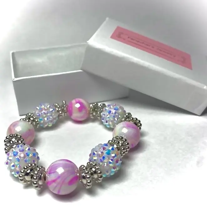 Pink White Marble Bracelet for Women - Fashion Accessory