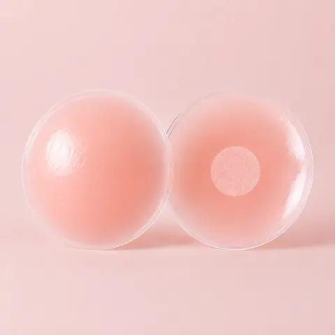 EssElegance Reusable Silicone Nipple Covers | Invisible Seamless Breast Pasties | Skin-Friendly Adhesive Petals with Non-Adhesive Center | Perfect for Swimwear Backless Dresses Summer Tops Nude & Pink