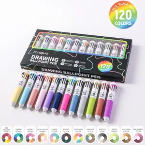 60/120 Colors Multicolor Pen, 6/12 Pack 10-in-1 Multicolor Ballpoint Pen Set, 0.8mm Tip Retractable Colored Pens for Drawing and Writing, School Office Art Supplies, Stationery Supplies