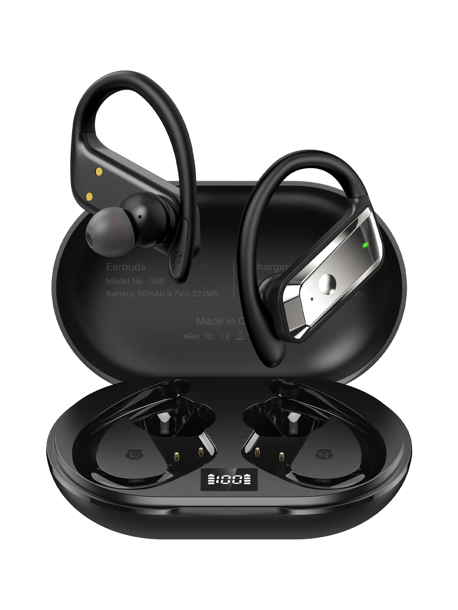 GO Sport+ True Wireless Earbuds with Charging Case 35+ Hours Playtime 3 EQ Settings IPX7 Waterproof Bluetooth 5.4 Rechargeable In-Ear Headphones Audio Electronics