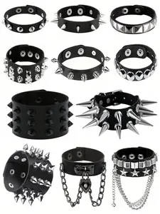 Punk Style Spiked Decor PU Leather Bracelet, Fashionable Jewelry for Women & Men for Party, Daily Clothing Decor, Trendy All-match & Exquisite Jewelry for Birthday Gift, Fashion Bracelets