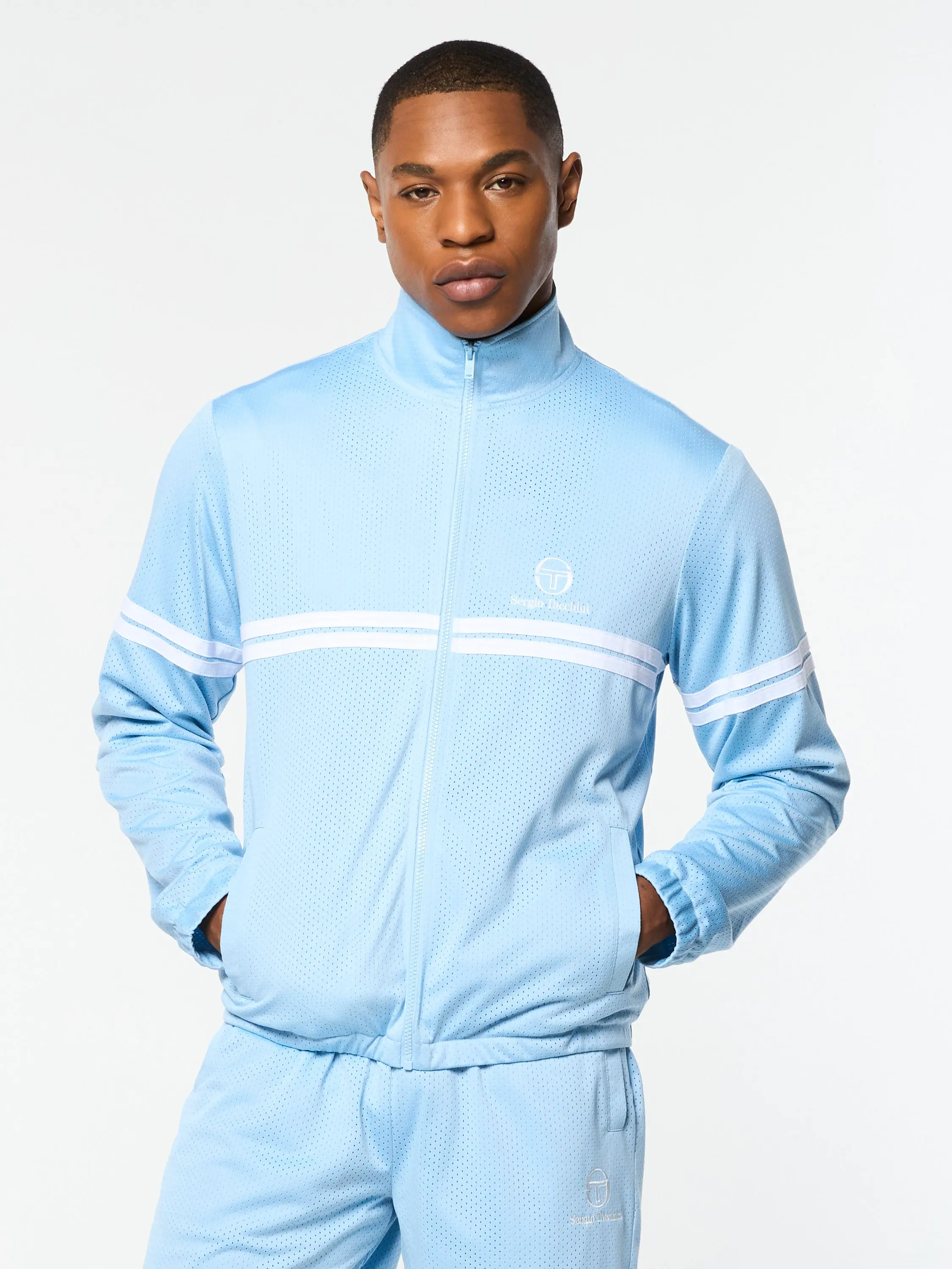 Arturo Mesh Track Jacket- Dutch Canal/ White Arturo Mesh Track Jacket- Dutch Canal/ White