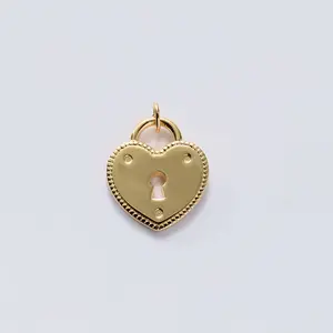 Locked Into Love Heart Charm