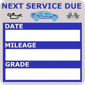 Oil Change Stickers, Static Cling 120 Count 2x2 Inches Oil Change Reminder Sticker for Windshield, No  Clear Next Service Due Maintenance Labels for  Auto  Window Decals (Blue)