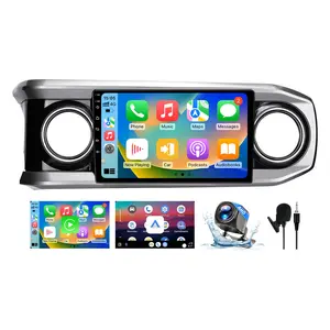 Android 13 Car Stereo Head Unit for Toyota Tacoma 2016-2023 10 Inch Silver Touch Screen Wireless CarPlay Android Auto GPS FM WiFi Bluetooth 1080P Reverse Camera SWC