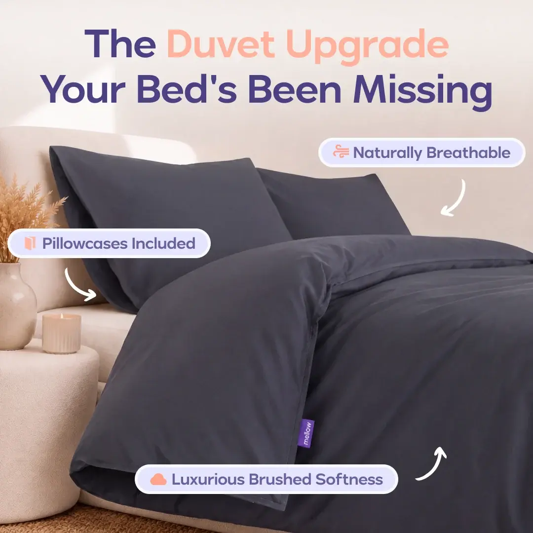 Mellow Sleep | MellowSoft Duvet Set - Ultra-Soft Breathable Duvet Cover Set with Pillowcases, Cooling Regenerated Cellulose Fiber Bedding, Hidden Zipper & Corner Ties, Luxury Hotel Style Bedding for All Seasons
