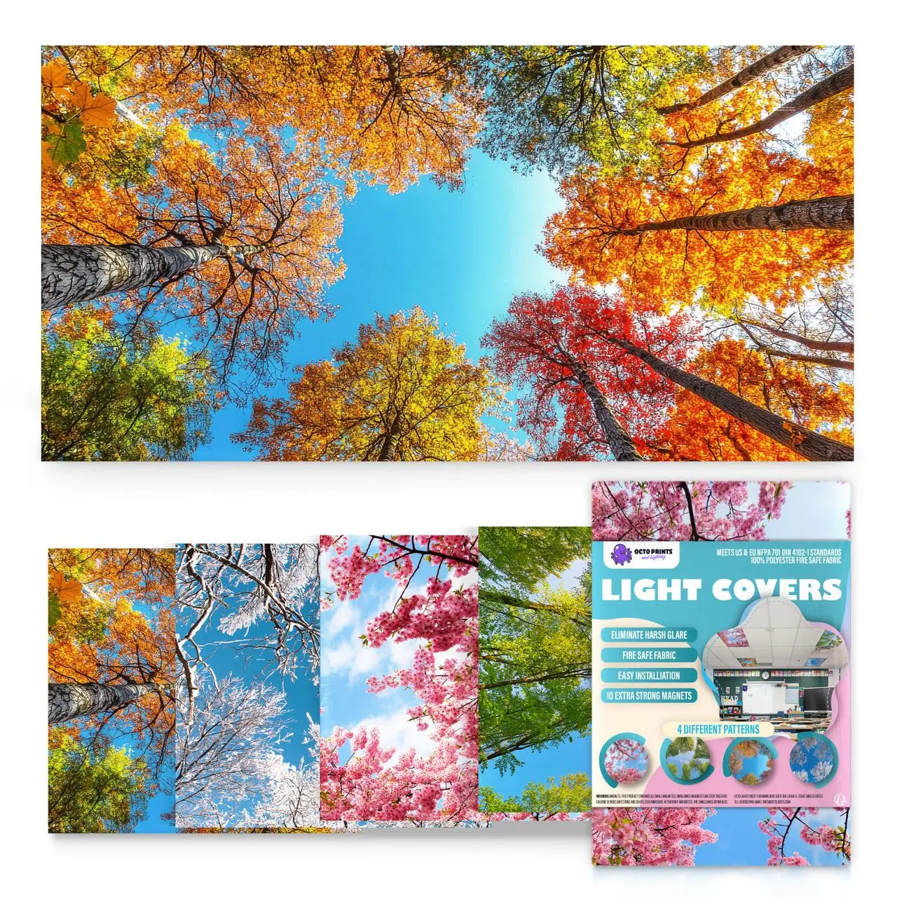 Fabric Magnetic Light Cover - Seasons 4 Pack Fabric Magnetic Light Cover - Seasons 4 Pack