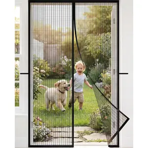 Magnetic Screen Door, Pet & Kid Friendly Screen Door Mesh, Easy Install with Tools, Durable Mesh for Patio & Sliding Doorway, Hands Free Ventilation & Light Permeable, 38IN x 83IN