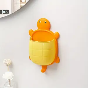 Creative cartoon turtle storage rack, home kitchen, bedroom, washbasin, non perforated multifunctional wall mounted storage rack, storage box