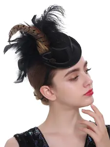 1PC Adult Black Mini Top Hat Headband, Mini TopHat, Small Top Hat, Halloween Accessory, One Size fits All.Halloween, Christmas, Carnival hats