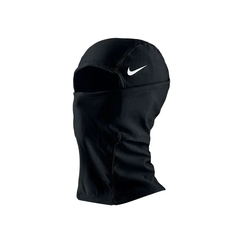 NIKE Pro Therma-FIT Hyperwarm Unisex Balaclava-Style Thermal Ski Mask - Windproof Cold Weather Plain Dri-FIT Convertible Hood Face Cover for Skiing, One Size Universal Black/White