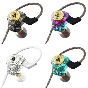 QKZ AK3 in Ear Monitor Headphones, Portable 3.5mm Wired Gaming IEM in-Ear Earphones Ear Buds, HiFi Stereo Headphone Sport Headphones for Running with Microphone Headset Music Earbuds (with mic, Black/Green/Purple/White)