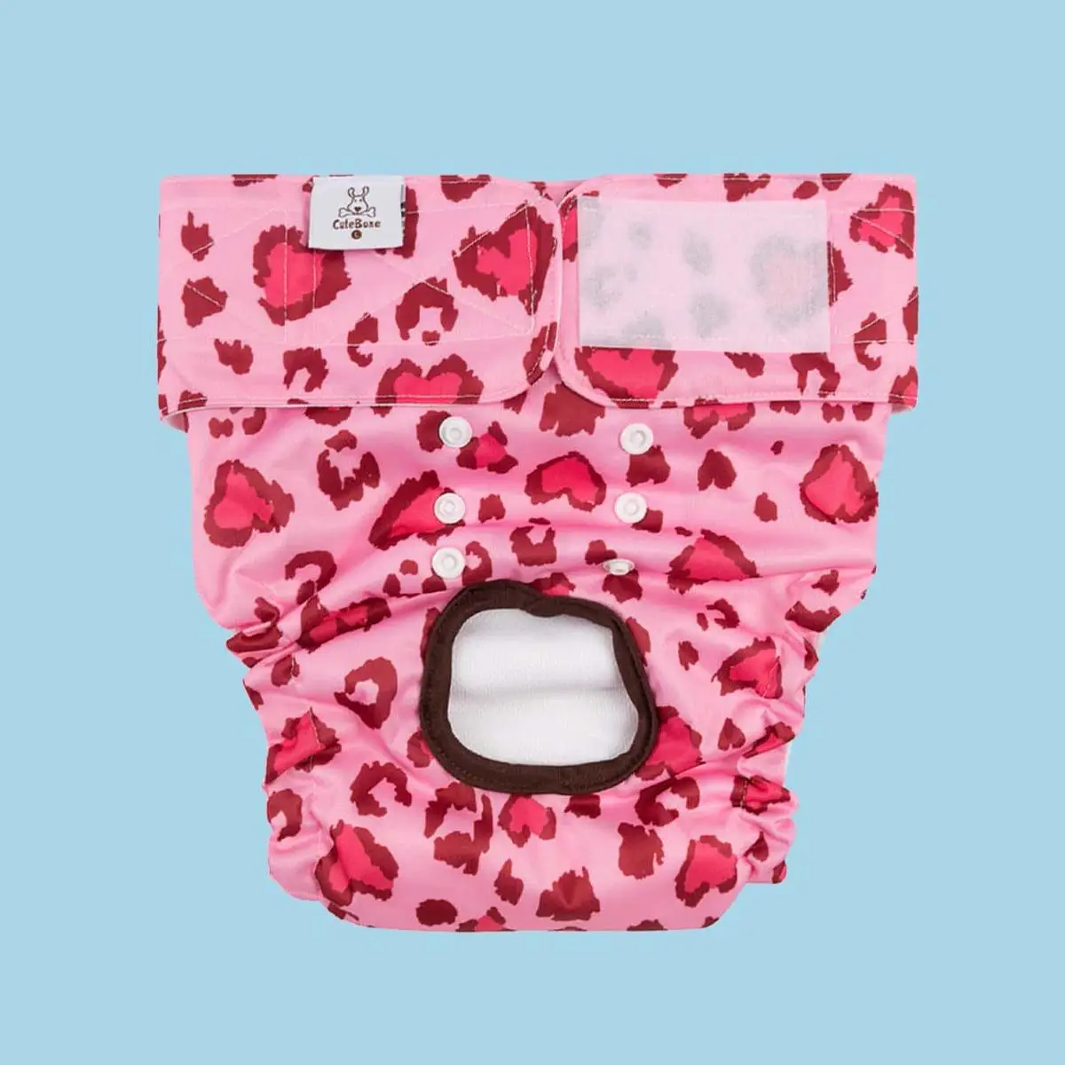 Reusable Leopard Print Dog Diaper, Anti-escape Diaper With Adjustable Velcro, Female Doggie Period Pant, Washable Bumper Pad For Pets