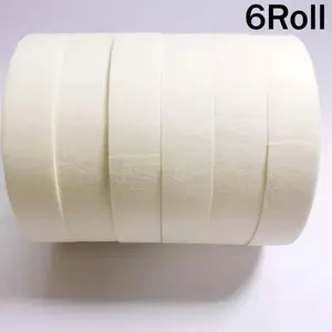 Yitap Art Grade Linen Paper Tape Set of 6 Rolls, No Residue Easy Removal, Waterproof Non-Porous, Ideal for Sketching Watercolor Oil Canvas Fixation