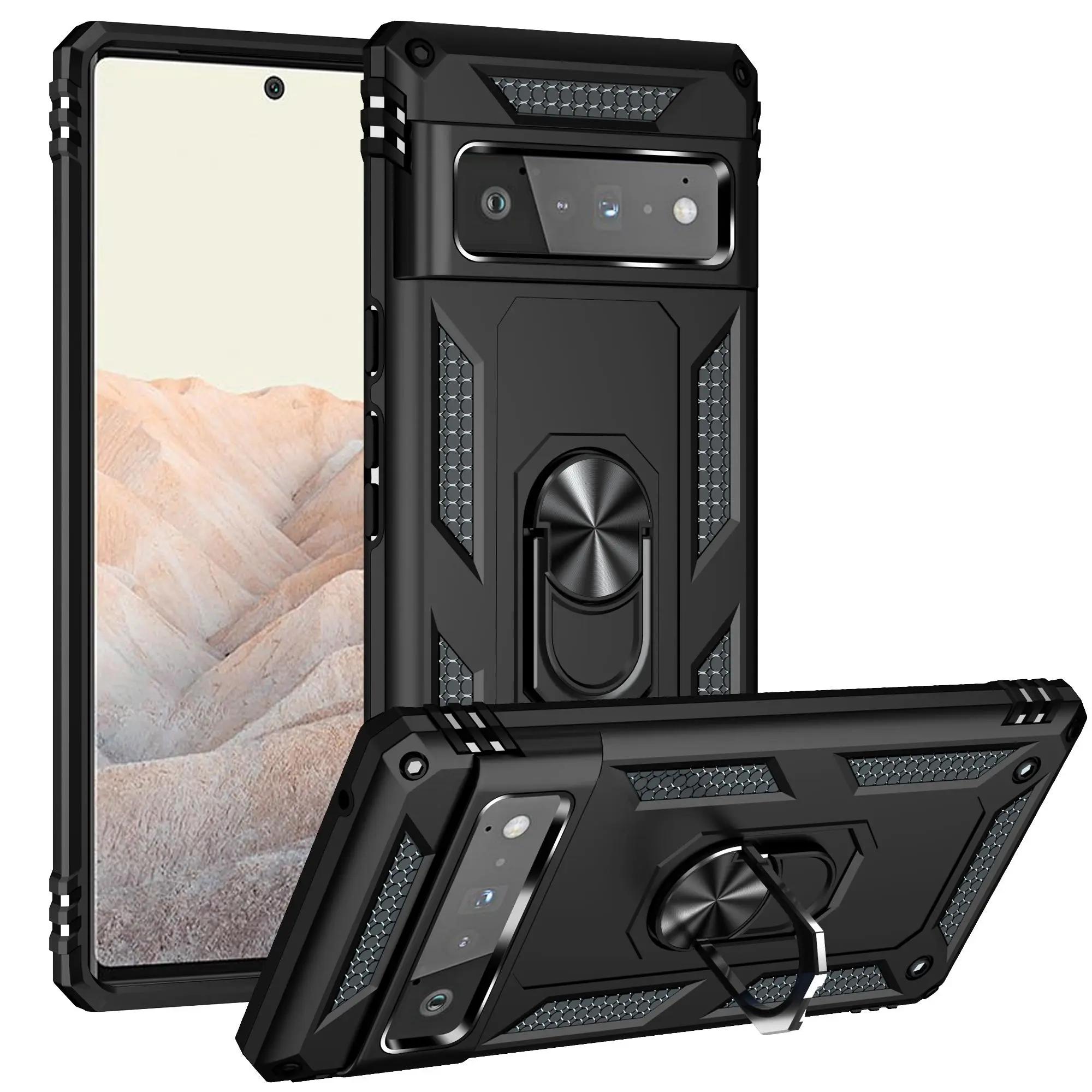 Anti Shock S Case For Google Pixel 6 7 Pro 6A 5 5A 4A 5G 4 3A XL 4XL 3AXL ShockProof Magnetic Holder Armor Case Cover Funda