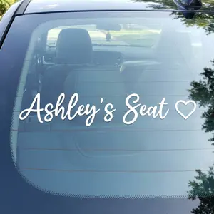 Girlfriends Name Seat Sticker for Car Custom Name Vinyl Decal 2x2 to 20x20 inch Relationship Decal for Foot Step